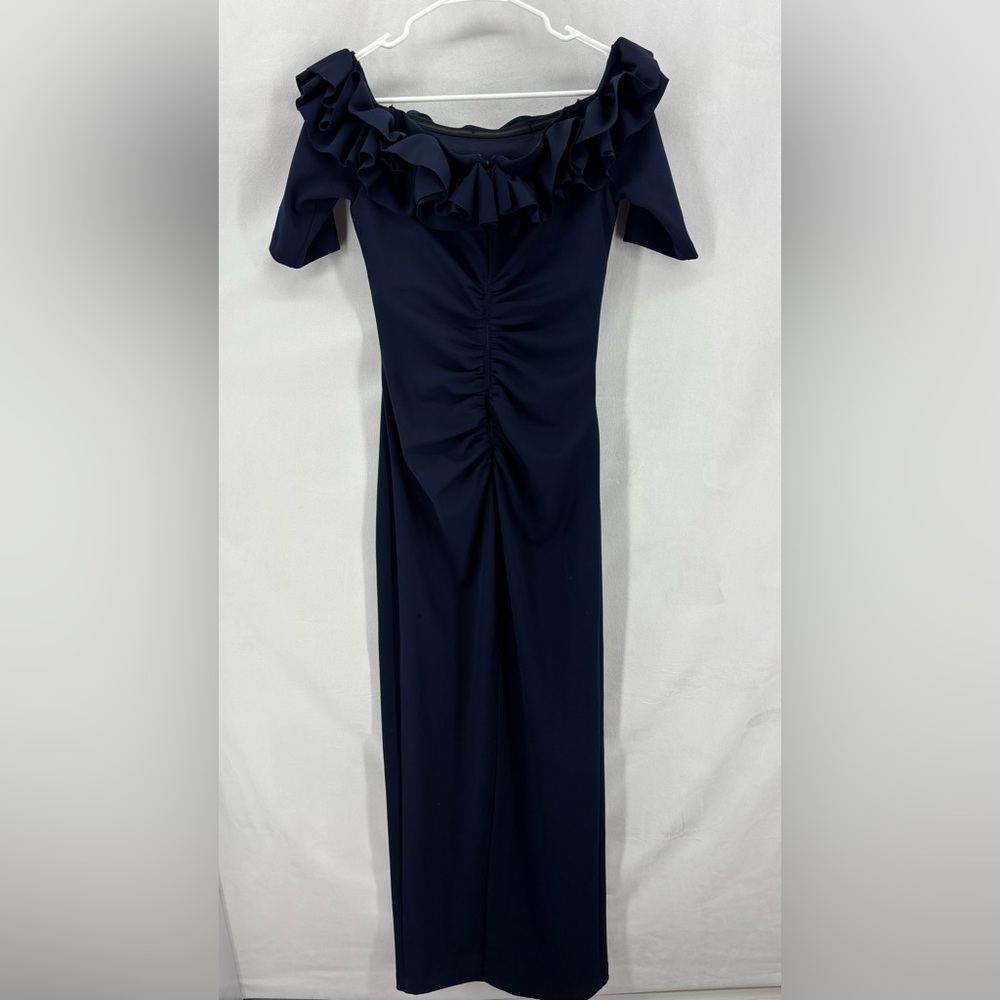 Xscape Navy Off-Shoulder Maxi Dress - Picture 5 of 11